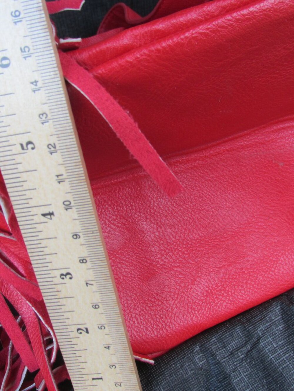 Taleen Red Fringed Handbag - Picture 12 of 14